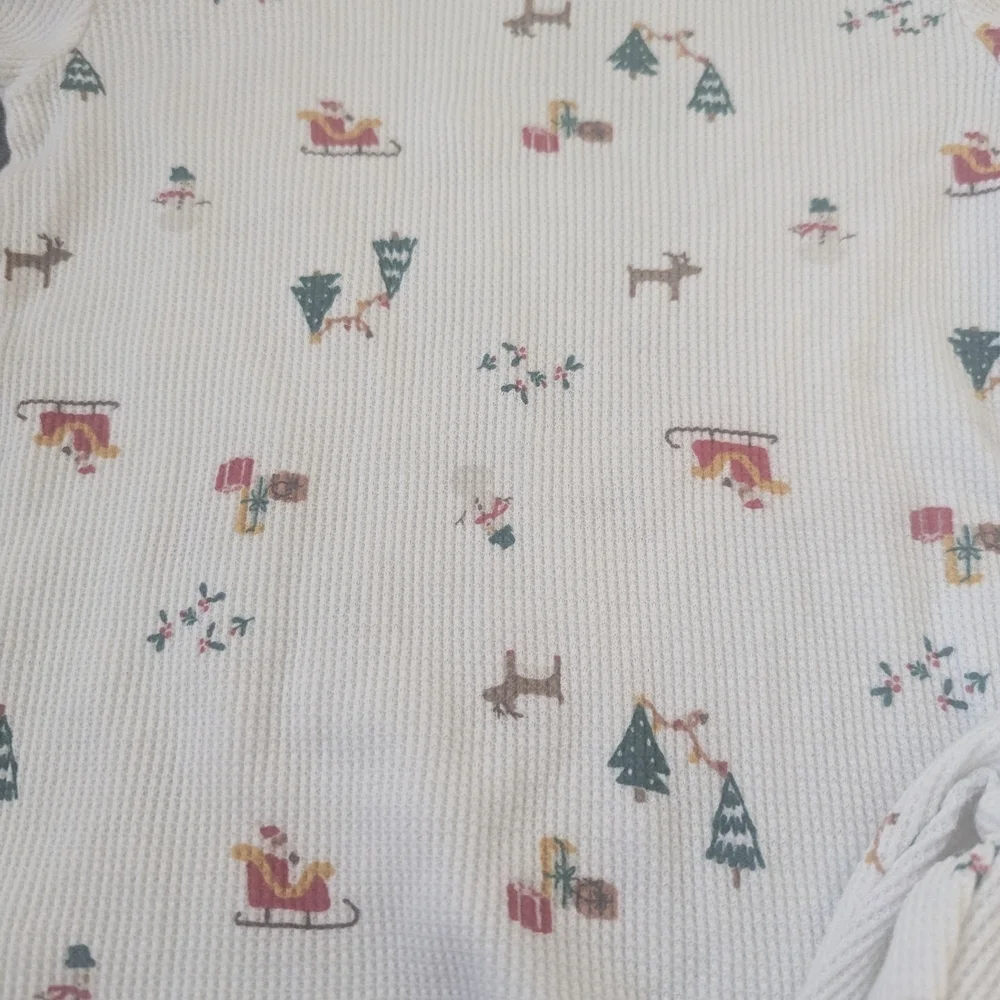 Carter's White Holiday Thermal Pajamas